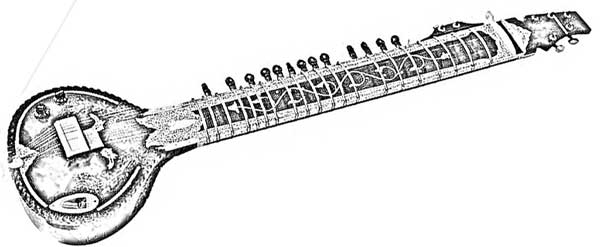 Sitar Musikinstrument Geschichte Konstruktion Bauweise Anwendung